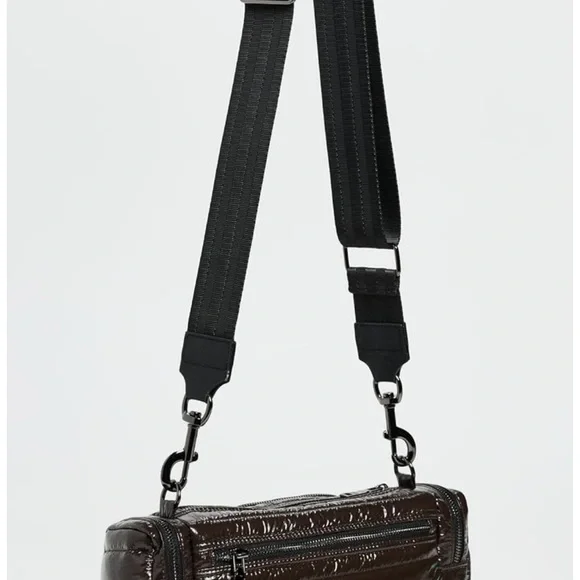 THINK ROYLN Glossy Dark Brown Shoulder Bag. NWOT - Picture 3 of 4